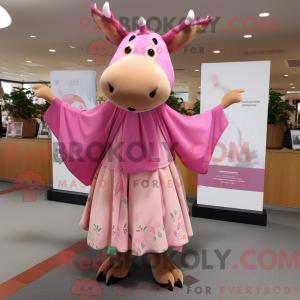 Pink Moose mascottekostuum...