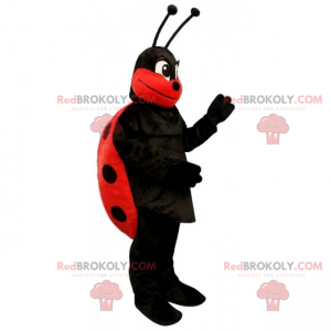 Ladybug mascot with black peas - Redbrokoly.com