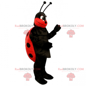 Mascotte coccinella con piselli neri - Redbrokoly.com