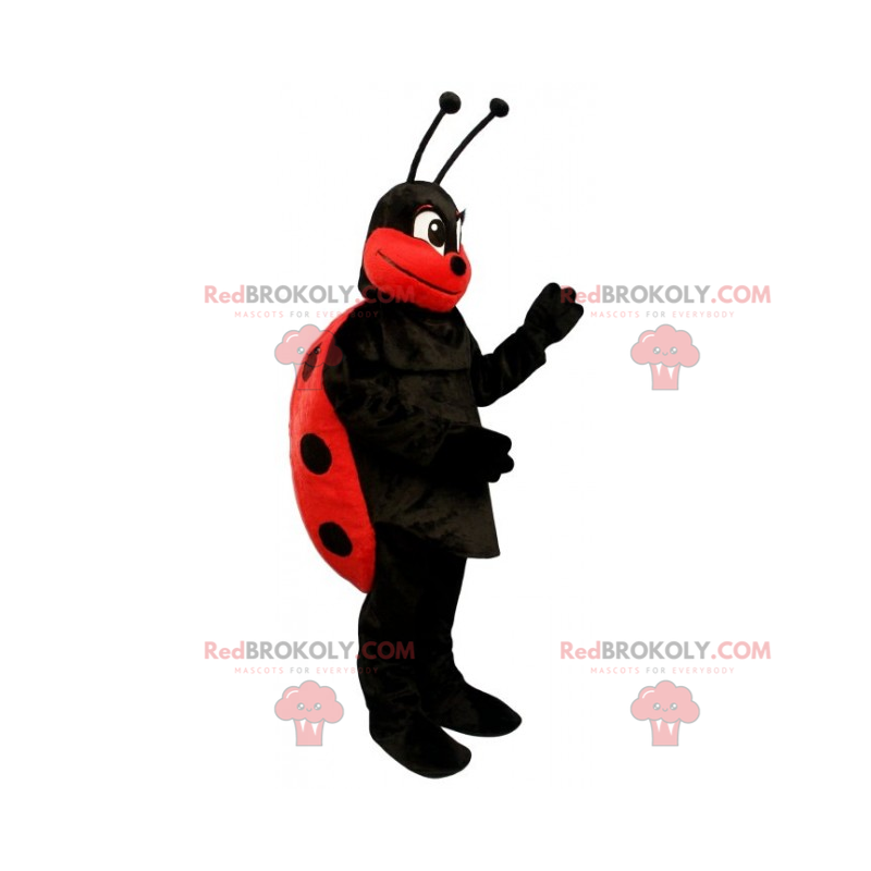 Marihøne maskot med sorte ærter - Redbrokoly.com