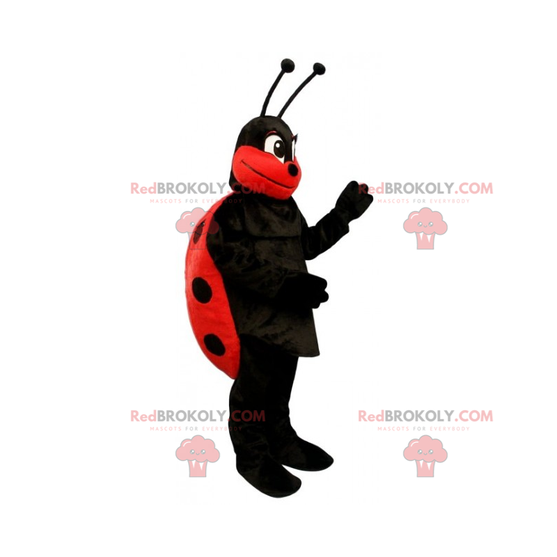 Mascote joaninha com ervilhas pretas - Redbrokoly.com