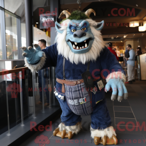 Navy Ogre maskotdraktfigure...