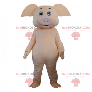 Geel varken mascotte met grote oren - Redbrokoly.com