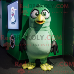 Grøn Penguin maskot kostume...