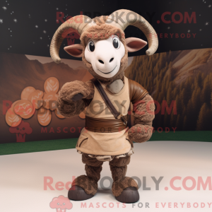Brun Ram-maskotdraktfigur...