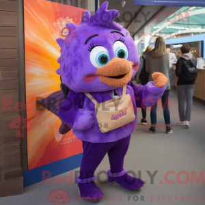 Personaggio mascotte viola...