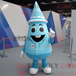 Blue Ice Cream Cone maskot...