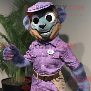 Paars Lemur-mascottekostuum...