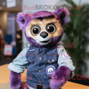 Paars Lemur-mascottekostuum...