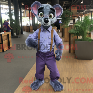 Paars Lemur-mascottekostuum...
