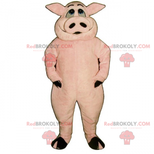 Mascotte de cochon souriant - Redbrokoly.com