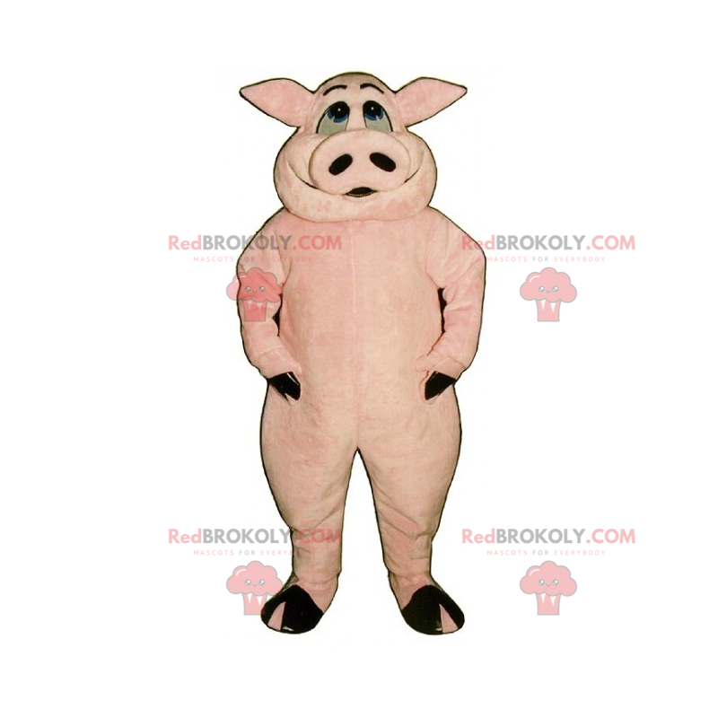 Mascote porco sorridente - Redbrokoly.com