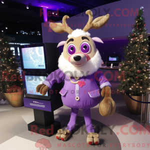 Lavendel rensdyr maskot...