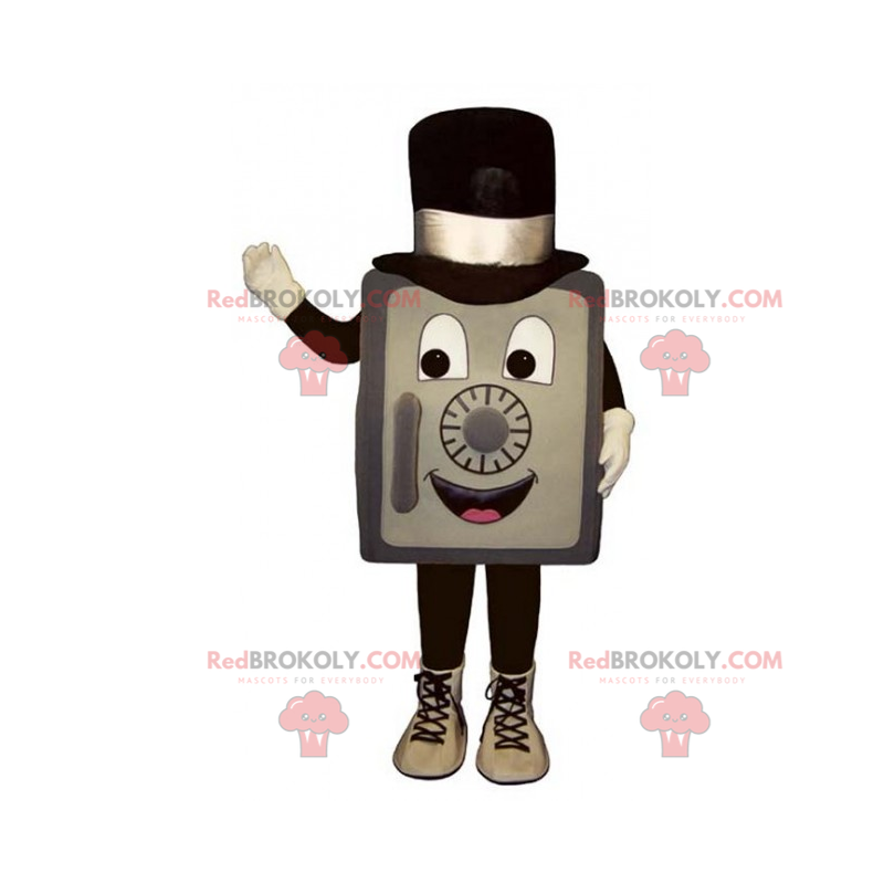 Mascotte de coffre fort avec chapeau - Redbrokoly.com