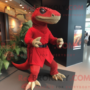 Red Komodo Dragon maskot...