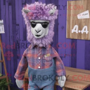 Lilla Alpaca maskot kostume...