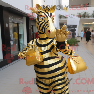 Máscara de zebra dourada...