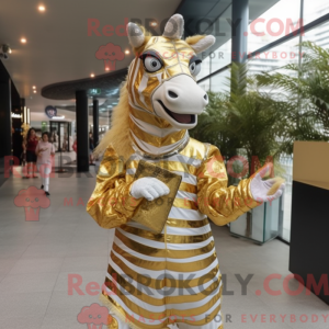 Máscara de zebra dourada...