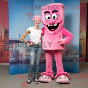 Pink Stilt Walker maskot...