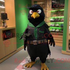 Fantasia de mascote de melro-verde com bermuda e cintos - Mascotes melro - REBROKO_249685 - RedBrokoly.com