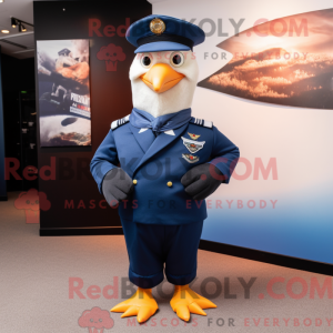 Navy Gull maskot kostume...