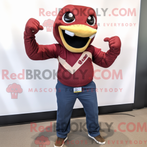 Maroon Hydra maskot kostume...