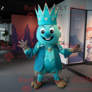 Teal King mascottekostuum...