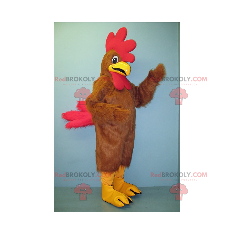 Brown rooster mascot with large red crest - Redbrokoly.com Brown rooster mascot with large red crest - Redbrokoly.com