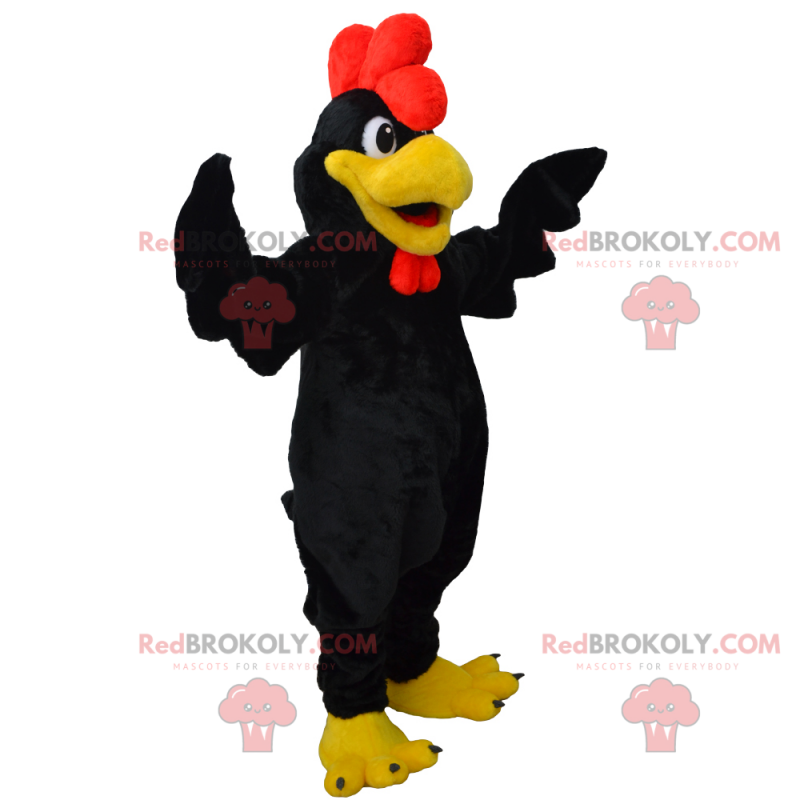 Mascote galo preto - Redbrokoly.com