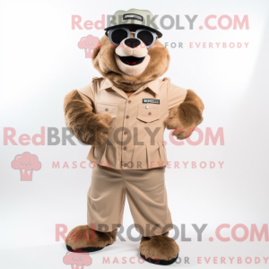 Tan Marmot mascot costume...