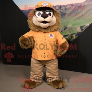 Tan Marmot mascottekostuum...