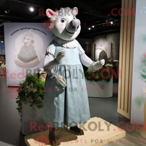 Grå so maskot kostume...
