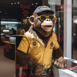 Guld chimpanse maskot...