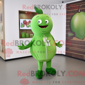 Grön plomme maskot...
