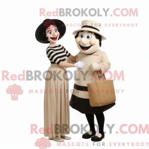 Tan Mime maskotdraktfigur...