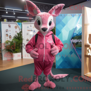 Pink Kangaroo mascot...