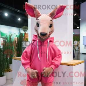Pink Kangaroo mascot...