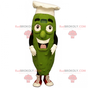 Mascote de pickle com chapéu de chef - Redbrokoly.com