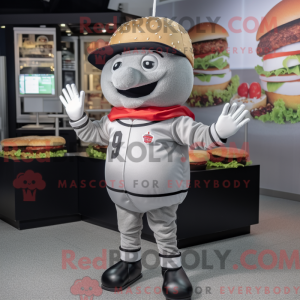 Silver Hamburger mascot...