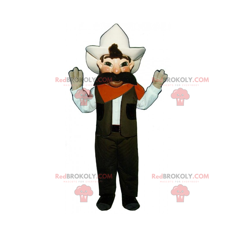 Mascotte del cowboy dei baffi - Redbrokoly.com