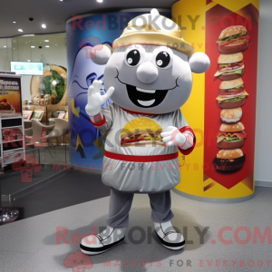 Silver Hamburger mascot...
