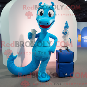 Blue Seahorse maskot...