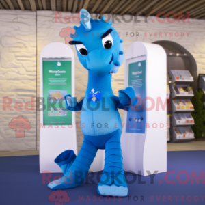 Blue Seahorse maskot...