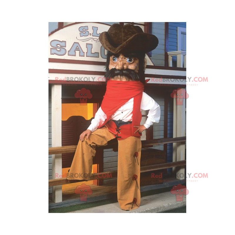 Cowboy-Maskottchen mit großem Hut - Redbrokoly.com