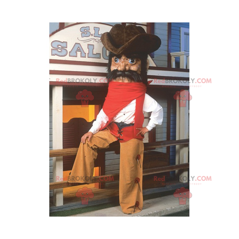 Mascotte de cowboy avec grand chapeau - Redbrokoly.com