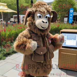 Brown Angora Goat mascot...