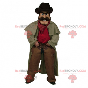Cowboy maskot med lang frakke - Redbrokoly.com