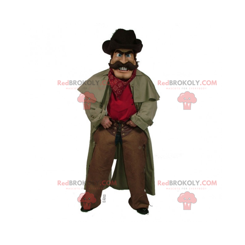 Cowboy mascotte met lange jas - Redbrokoly.com