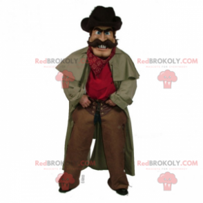Cowboy maskot med lang frakk - Redbrokoly.com