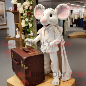 Beige mus maskot drakt...